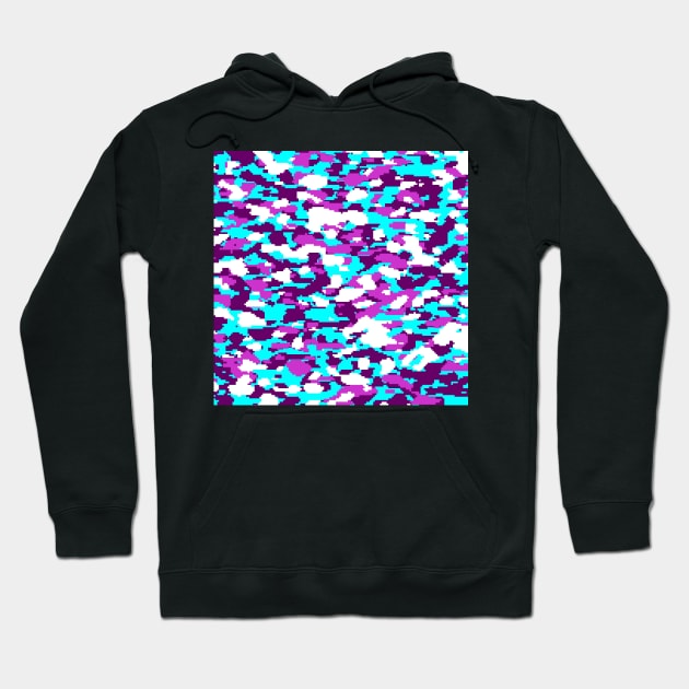 Blue and purple Camo pattern digital Camouflage Hoodie by Tshirtstory